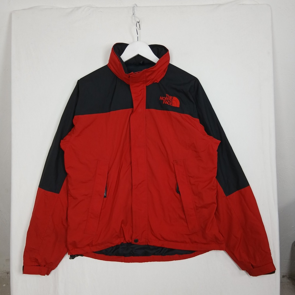 The North Face Mens Red Black Colorblock Rain Jacket Vintage 87110 Size M